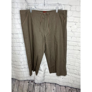 MOSSIMO LADIES BROWN CROPPED LINEN BLEND LADIES PANTS SZ (17)  NEVER WORN